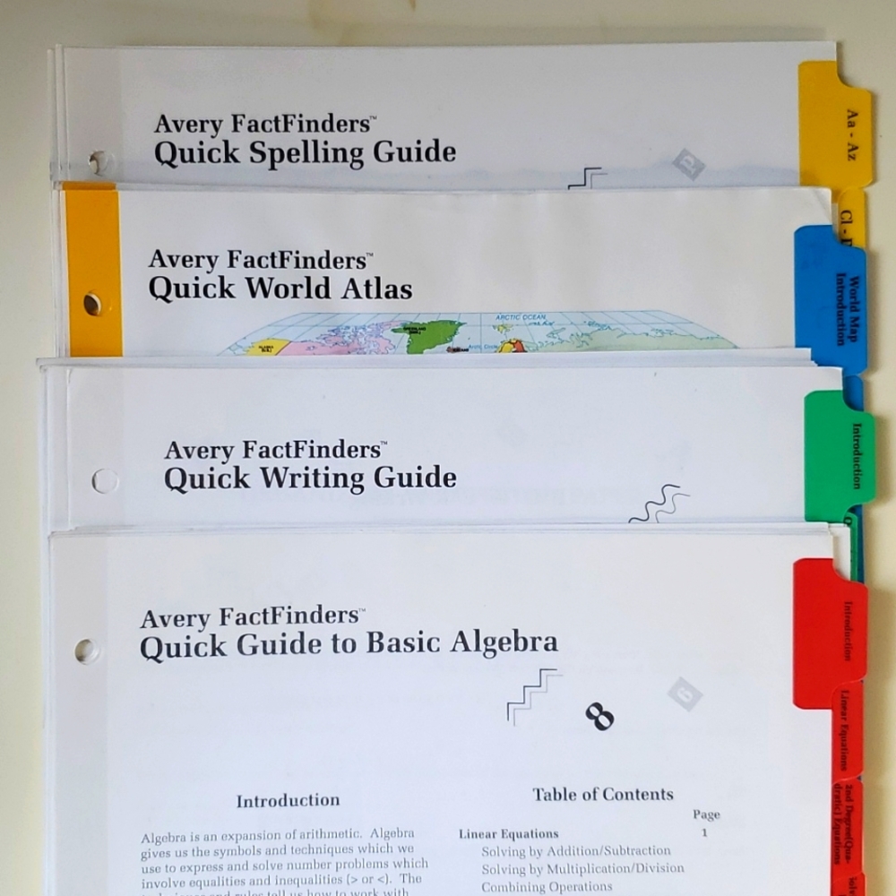 Avery FactFinders Binder guides